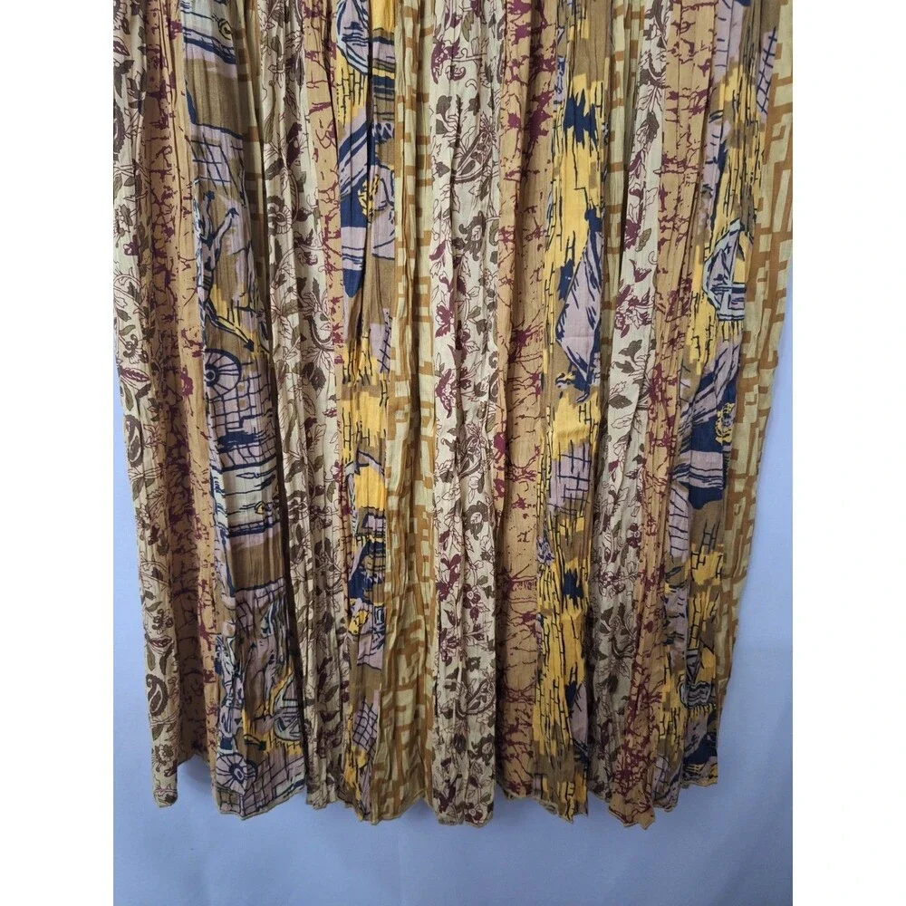 Soft Surroundings Patchwork Batik Beaded Maxi Skirt Sz Petite Small Boho Hippie